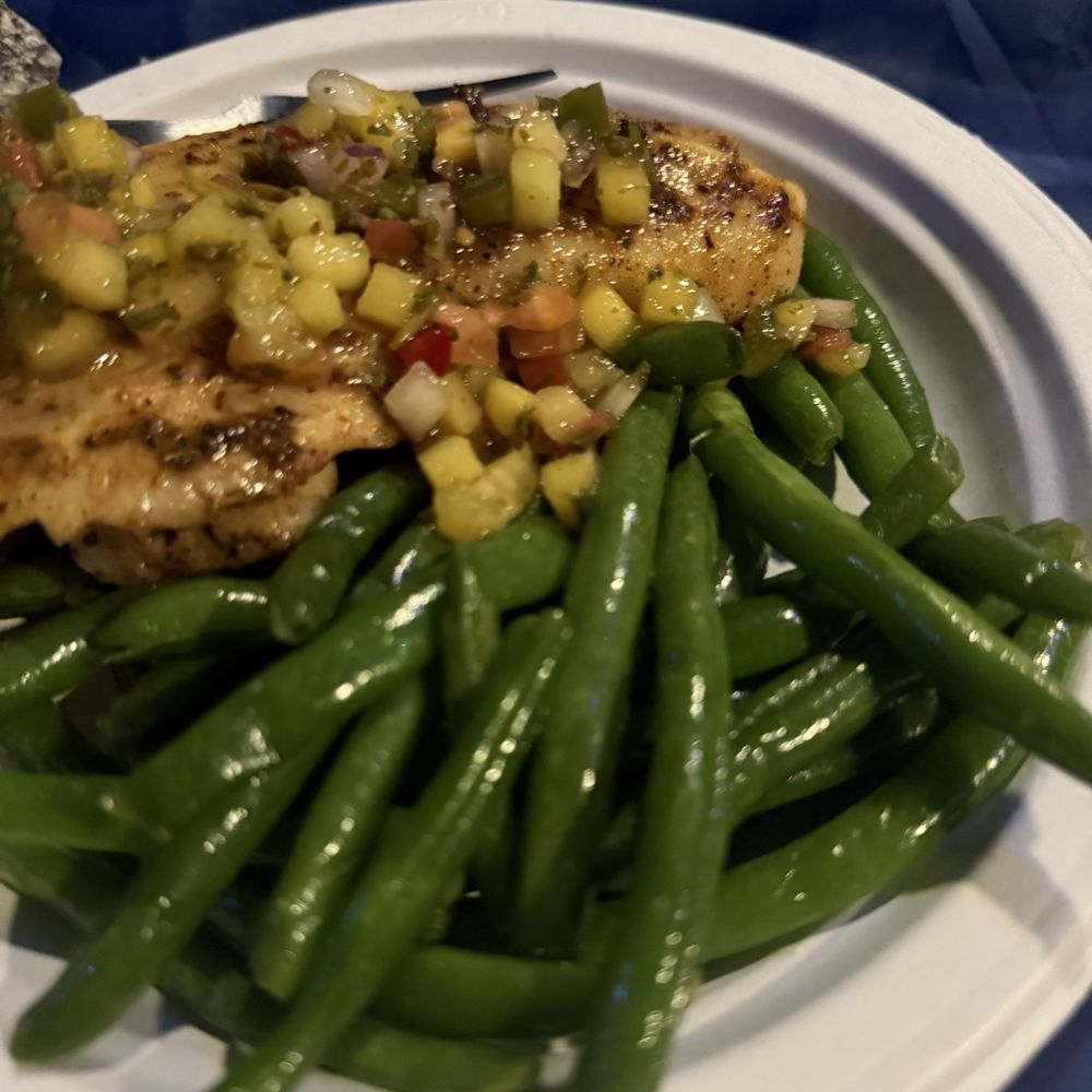 Red snapper with their blackening seasoning (made at campsite)