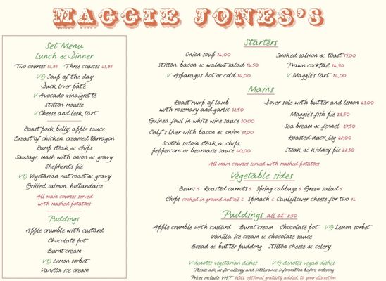 Menu photo 2 Maggie Jones's London, XGL