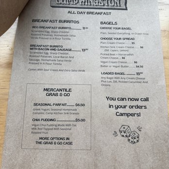 Camp Kingston - Menu - Coffee & Tea Near Me - Kingston, New York