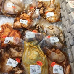 The Meat Merchant - Assorted marinated half chickens. Lots of interesting choices. I really like the jerk!