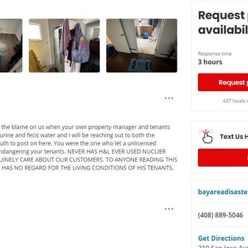 H & L Remediation - From original post that was removed for being a dup.  This was H&L's actual response to my first post. - Damage Restoration Near Me - San Jose, California