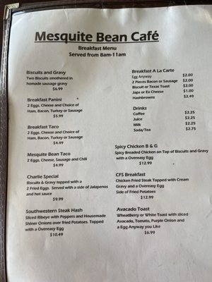 Menu photo 1 Mesquite Bean Cafe San Angelo, TX Menu photo 1 Mesquite Bean Cafe San Angelo, TX