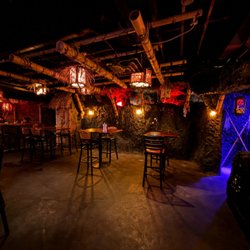 Hi-top tables by the bar
