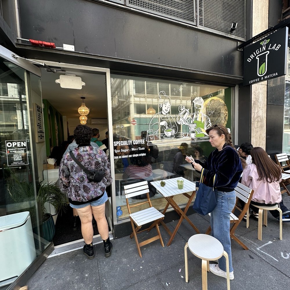 Origin Lab Coffee & Matcha - The front of the store.   Don't be put off by the line it moves quickly. - Coffee & Tea Near Me - San Francisco, California