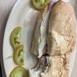 Brooklyn Pizzeria - Green tomatoes....basically stripped this down to meat bread and cheese. I ate half then left the rest only cause I was hungry