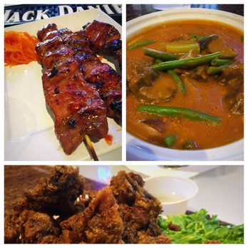 Gerry's Grill - Clockwise from top left: pork barbecue, kare kare, and chicharron bulaklak. - Filipino Near Me - Houston, Texas Gerry's Grill - Clockwise from top left: pork barbecue, kare kare, and chicharron bulaklak. - Filipino Near Me - Houston, Texas