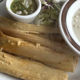 Tamales and chowder. Both delicious! (I had started eating my first tamale when I decided to take the photo). Tamales and chowder. Both delicious! (I had started eating my first tamale when I decided to take the photo).