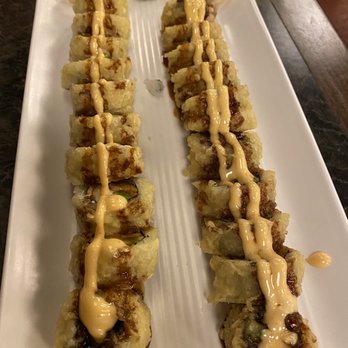 Wasabi Sushi - Tempura Philly in left and Tempura Spicy Tuna on right. Plain looking but very good. - Japanese Near Me - Boise, Idaho Wasabi Sushi - Tempura Philly in left and Tempura Spicy Tuna on right. Plain looking but very good. - Japanese Near Me - Boise, Idaho
