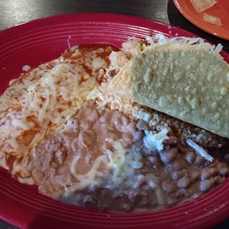 Special lunch #3  enchilada, taco, rice and beans