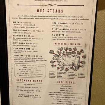 Dakotah Steakhouse - Steak menu, May 2024 - Steakhouses Near Me - Rapid City, South Dakota