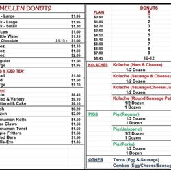 Mullen Donuts - Menu