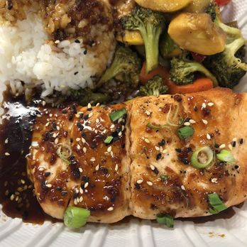 The Grove Cafe - Salmon Teriyaki and seasonal vegetables - American Near Me - Santa Rosa, California The Grove Cafe - Salmon Teriyaki and seasonal vegetables - American Near Me - Santa Rosa, California