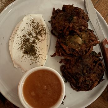 Kubeh - Latkes with Labeh/Sour Cream and Applesauce - Middle Eastern Near Me - New York, New York