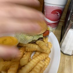 Hilltop Drive-In - Fries and a hand