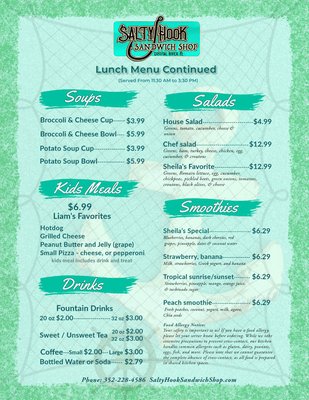 Menu photo 2 Salty Hook Sandwich Shop Crystal River, FL Menu photo 2 Salty Hook Sandwich Shop Crystal River, FL