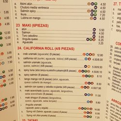 On Sushi - Carta