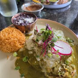 Chicken Enchiladas Suiza with Black Beans and the Taco Trio Chicken Enchiladas Suiza with Black Beans and the Taco Trio