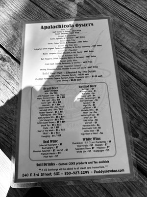 Menu photo 2 Paddy's Raw Bar Saint George Island, FL Menu photo 2 Paddy's Raw Bar Saint George Island, FL