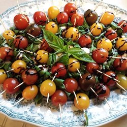 A Fresh Endeavor - Caprese Salad Skewers with Balsamic Glaze