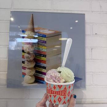 Oddfellows Ice Cream Company - Split scoop - half miso peanut butter and jelly and half vegan coconut pandan - Ice Cream & Frozen Yogurt Near Me - Pittsburgh, Pennsylvania Oddfellows Ice Cream Company - Split scoop - half miso peanut butter and jelly and half vegan coconut pandan - Ice Cream & Frozen Yogurt Near Me - Pittsburgh, Pennsylvania