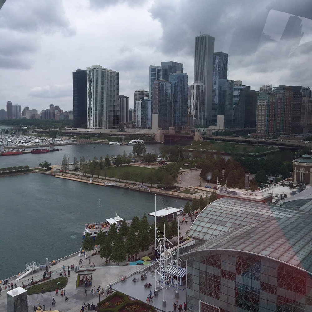Navy Pier's Centennial Wheel - View while on the wheel - Amusement Parks Near Me - Chicago, Illinois Navy Pier's Centennial Wheel - View while on the wheel - Amusement Parks Near Me - Chicago, Illinois
