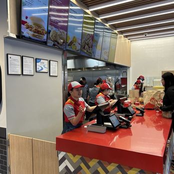 Jollibee - Ordering counter, grand opening was so busy that they had someone take your order outside and then you head inside to pay. - Chicken Shop Near Me - Alameda, California Jollibee - Ordering counter, grand opening was so busy that they had someone take your order outside and then you head inside to pay. - Chicken Shop Near Me - Alameda, California