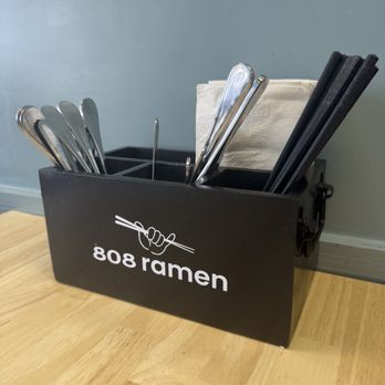 808 Ramen - Utensil & napkin table set up - Ramen Near Me - Rocklin, California 808 Ramen - Utensil & napkin table set up - Ramen Near Me - Rocklin, California