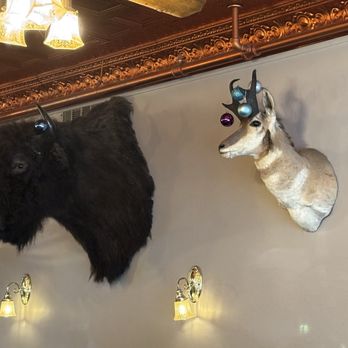 Sisters Saloon & Ranch Grill - Holiday taxidermy in bar. - American Near Me - Sisters, Oregon Sisters Saloon & Ranch Grill - Holiday taxidermy in bar. - American Near Me - Sisters, Oregon