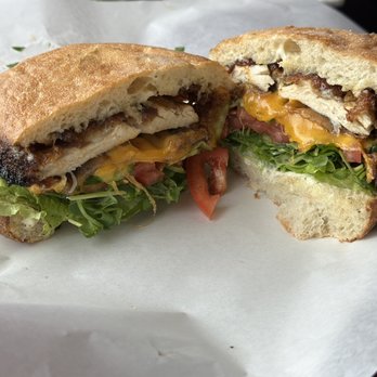 Yonkers Cafe - Ok so this was a special sandwich Ayman, the owner, made us. It's a crispy chicken sando and it was SO DELICIOUS. - Coffee & Tea Near Me - San Francisco, California