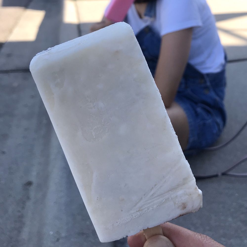 Horchata popsicle (ft bubblegum popsicle in background) Horchata popsicle (ft bubblegum popsicle in background)