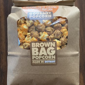 Brown Bag Popcorn - Mix of cheese and caramel popcorn - Popcorn Shops Near Me - Troy, Michigan