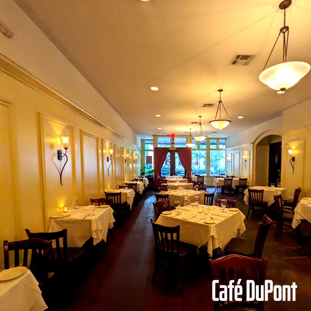 Cafe Dupont - empty tables and chairs in a restaurant - New American Near Me - Birmingham, Alabama Cafe Dupont - empty tables and chairs in a restaurant - New American Near Me - Birmingham, Alabama