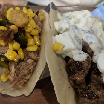 Sofrito Restaurant & Bar - Ranchero taco and cordero con pepino taco - Latin American Near Me - Greenville, South Carolina