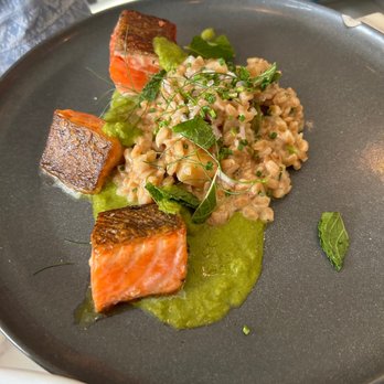 Ellie's - Salmon with Geek Goddess Sauce, Beets and Farro - Italian Near Me - Long Beach, California Ellie's - Salmon with Geek Goddess Sauce, Beets and Farro - Italian Near Me - Long Beach, California