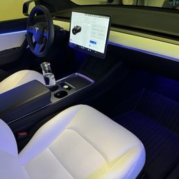 Model Y ambient lighting with touchscreen controller. Model Y ambient lighting with touchscreen controller.