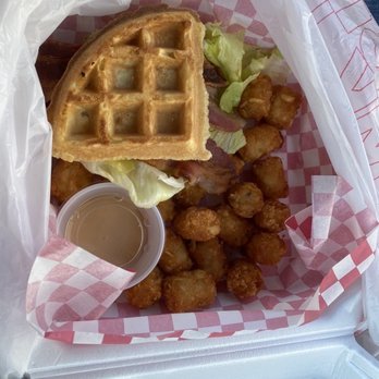 D'Cracked Egg - Waffle BLFGT- yum!! - Breakfast & Brunch Near Me - Tupelo, Mississippi