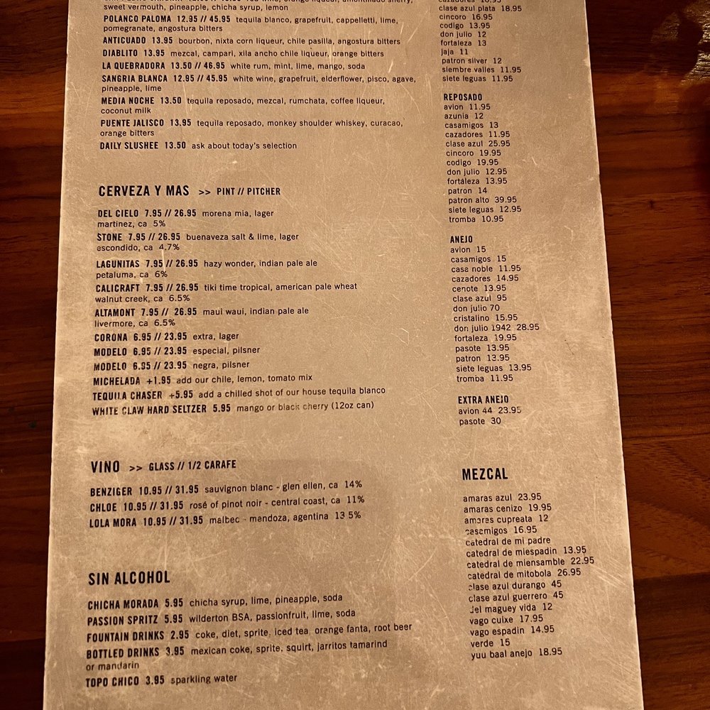 Olla Cocina - Drinks Menu - Cocktail Bars Near Me - San Jose, California Olla Cocina - Drinks Menu - Cocktail Bars Near Me - San Jose, California