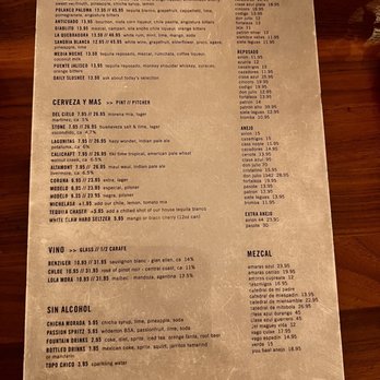 Olla Cocina - Drinks Menu - Cocktail Bars Near Me - San Jose, California Olla Cocina - Drinks Menu - Cocktail Bars Near Me - San Jose, California