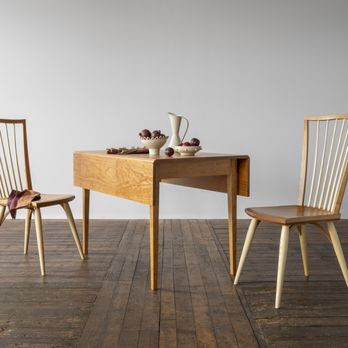 Thos. Moser - The Catena Side Chair and Harvest Table both crafted from solid cherry wood. - Furniture Stores Near Me - San Francisco, California Thos. Moser - The Catena Side Chair and Harvest Table both crafted from solid cherry wood. - Furniture Stores Near Me - San Francisco, California