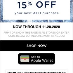 American Eagle Outfitters - Get That Discount Baby 15% Yeah!