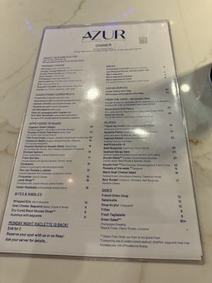 Menu photo 2 AZUR Charleston, SC Menu photo 2 AZUR Charleston, SC