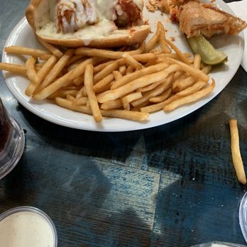 Mutt Lynch's - Meatball Sandwich with fries. - Pubs Near Me - Newport Beach, California Mutt Lynch's - Meatball Sandwich with fries. - Pubs Near Me - Newport Beach, California