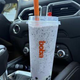 Taro coconut smoothie with oreo and boba