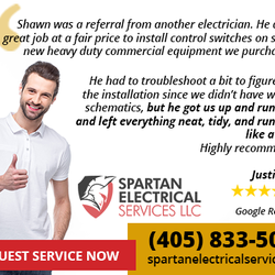 Spartan Electrical Services - Best OKC Electrician in Oklahoma City, Edmond, Norman, Moore, Midwest City, Yukon, Newcastle, Tuttle, Harrah, Mustang, Bethany & beyond.