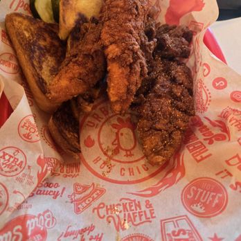 Urban Bird Hot Chicken - Tender basket with Nashville hot and Fire in the hole - New American Near Me - San Marcos, Texas Urban Bird Hot Chicken - Tender basket with Nashville hot and Fire in the hole - New American Near Me - San Marcos, Texas
