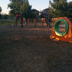Kensington  Park - The hamster wheel type thing and monkey bars.