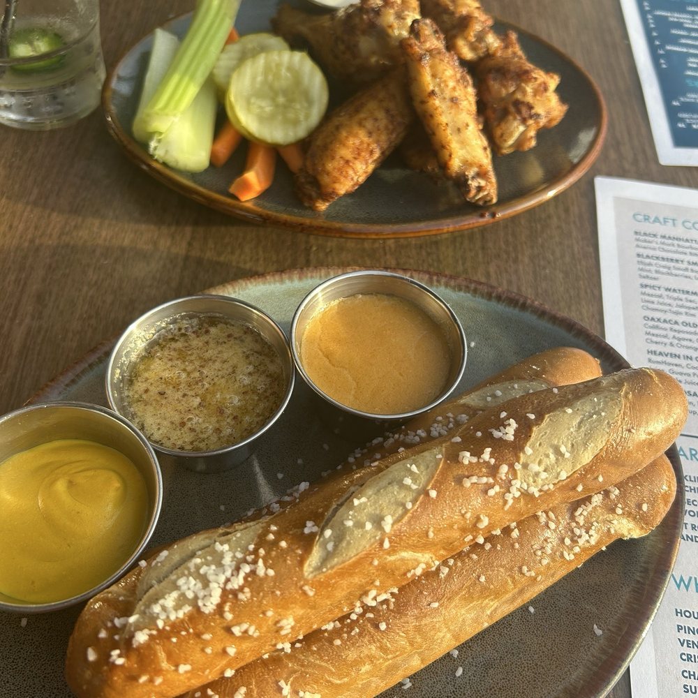 7 Mile Kitchen - Pretzel and wings appetizer - New American Near Me - Carlsbad, California 7 Mile Kitchen - Pretzel and wings appetizer - New American Near Me - Carlsbad, California
