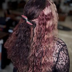 Vault Salon & Spa - Multi color curly hair with raccoon tail