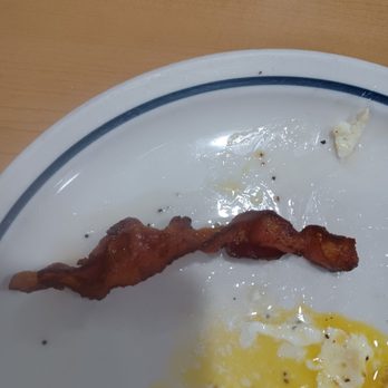 IHOP - The small piece of bacon with cold eggs - Breakfast & Brunch Near Me - Silver Spring, Maryland