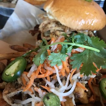 Broderick - Boar burger does not bore. Also with banh mi fries cause friends need their own portion! - Burgers Near Me - Walnut Creek, California